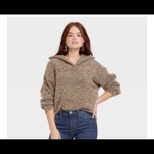 Universal Thread Women's Split Neck Cozy Lounge Pullover Sweater